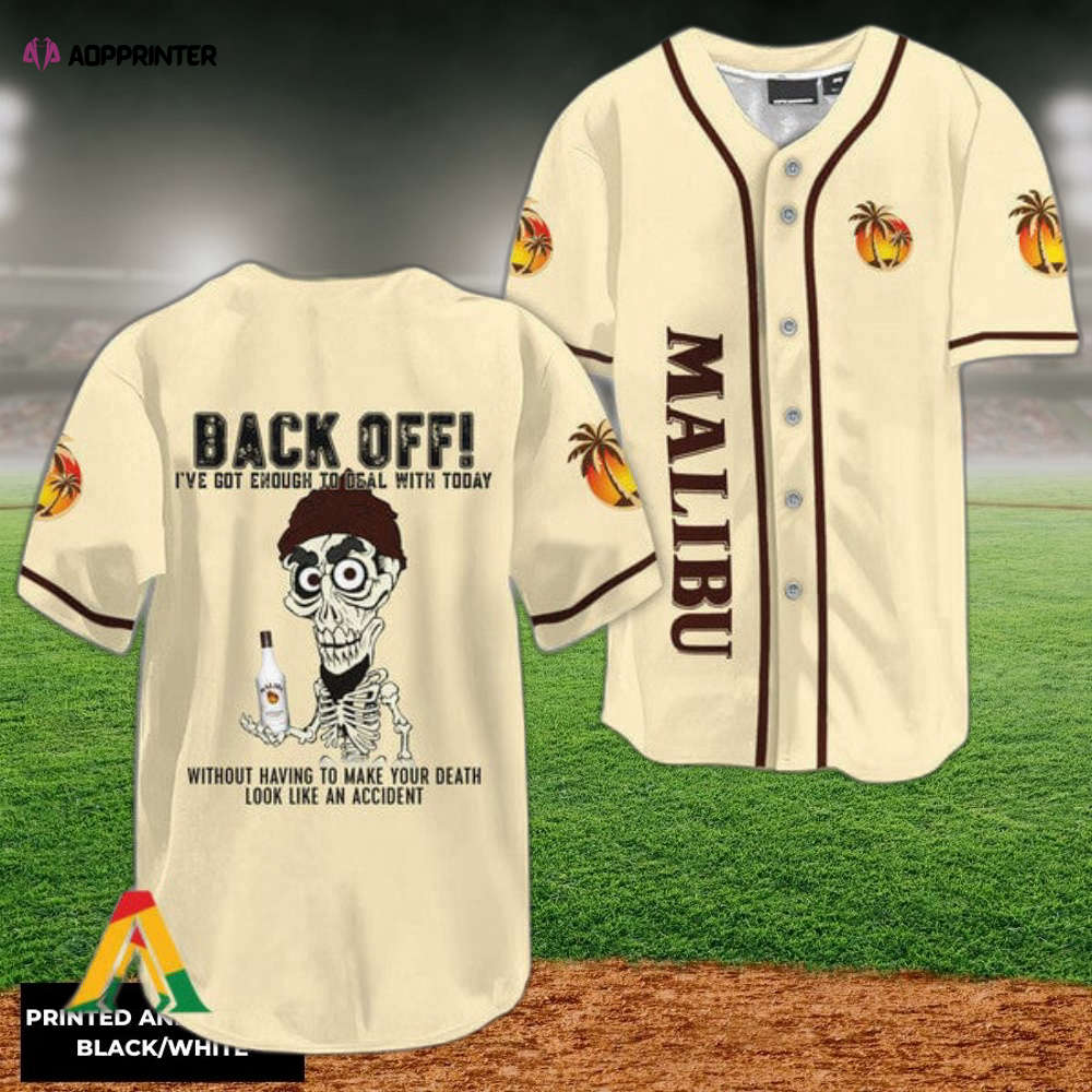 Stylish Achmed Baseball Jersey with Malibu Rum: Back Off! Shop Now - Aopprinter T-Shirts, Hoodie, Sweatshirt (Image 1)