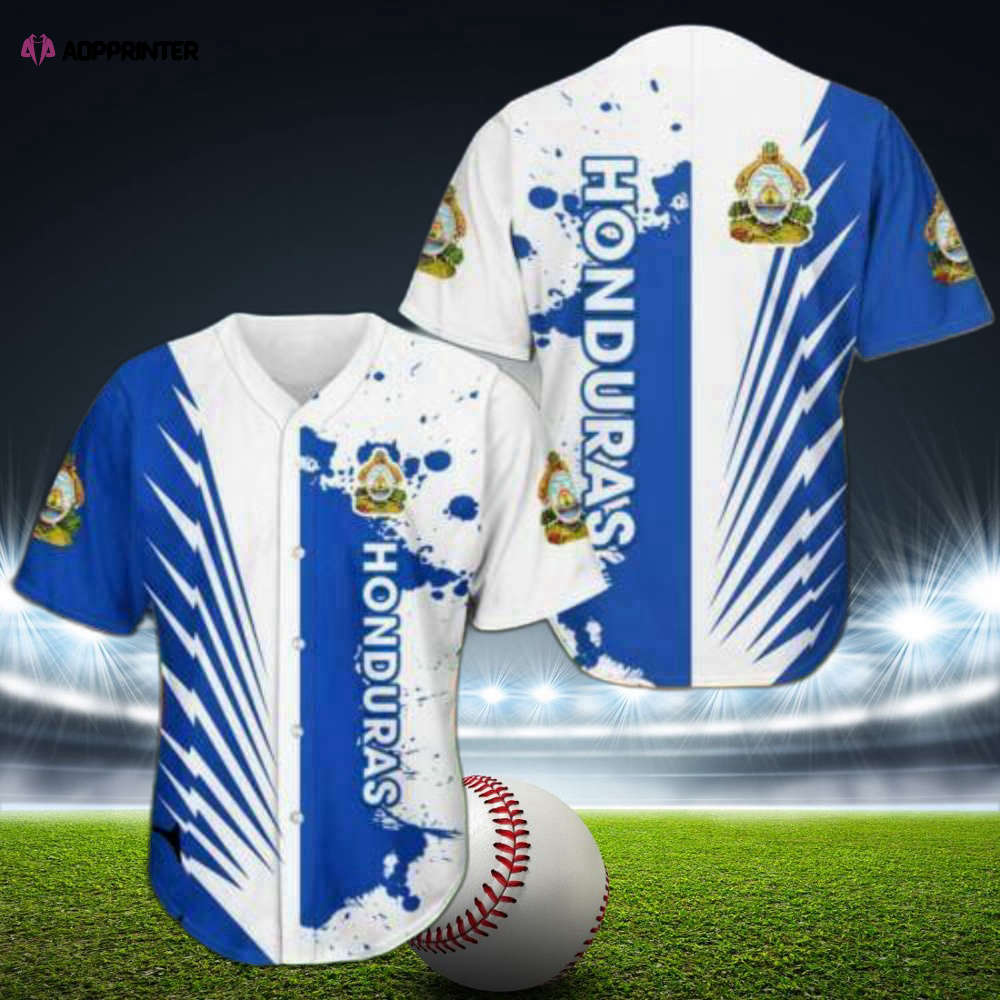 Stylish Blue White Honduras Baseball Jersey - Simple Design Top Quality - Aopprinter T-Shirts, Hoodie, Sweatshirt (Image 1)