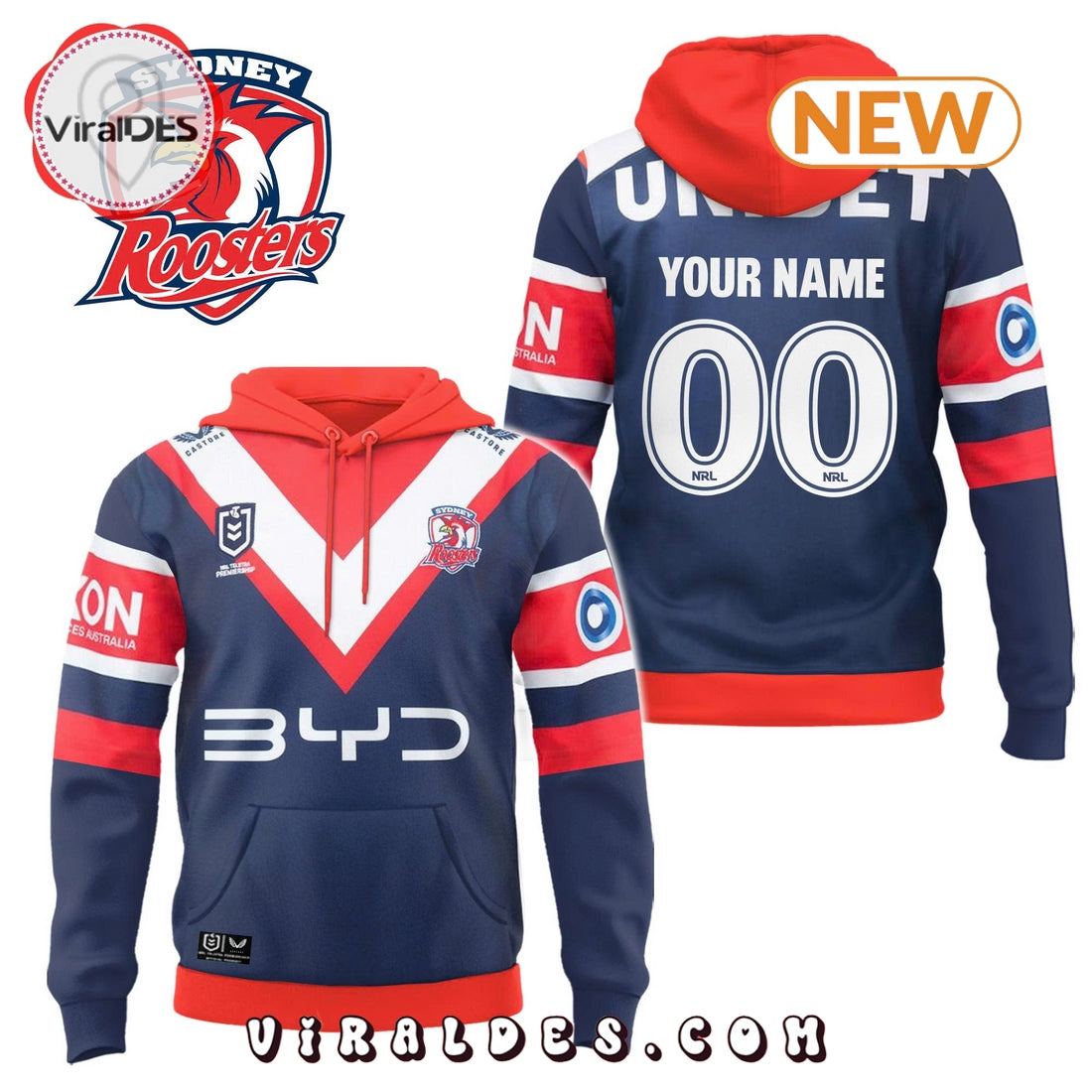 Sydney Roosters 2025 Custom Limited Hoodie