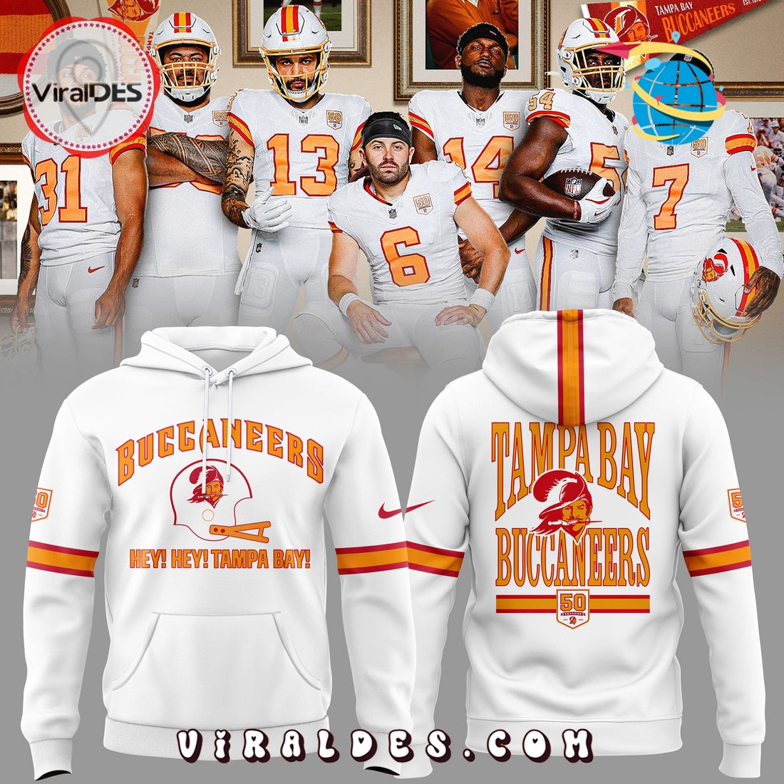 Tampa Bay Buccaneers 50th Season Essential Hoodie