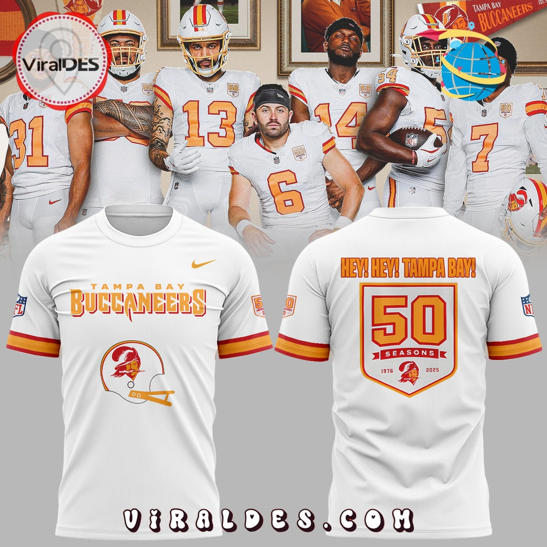 Tampa Bay Buccaneers 50th Season Hoodie 2025