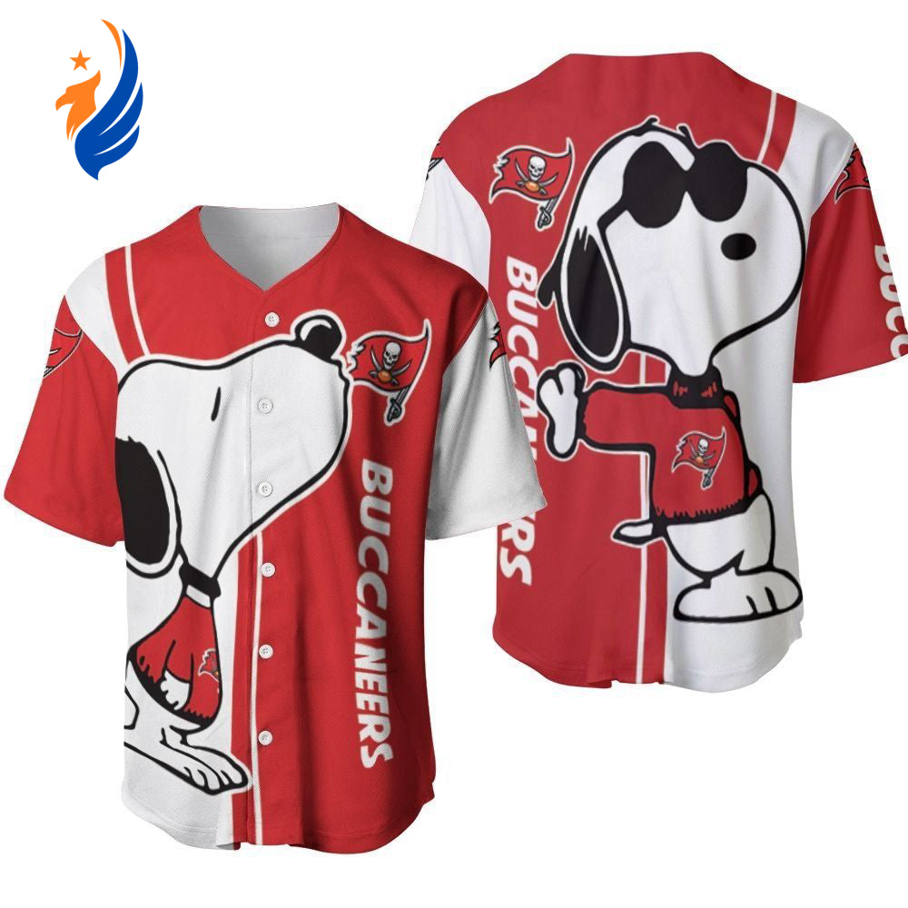 Tampa Bay Buccaneers snoopy lover Printed Baseball Jersey Gift for Men Dad - Gift for Women Men - Bafud