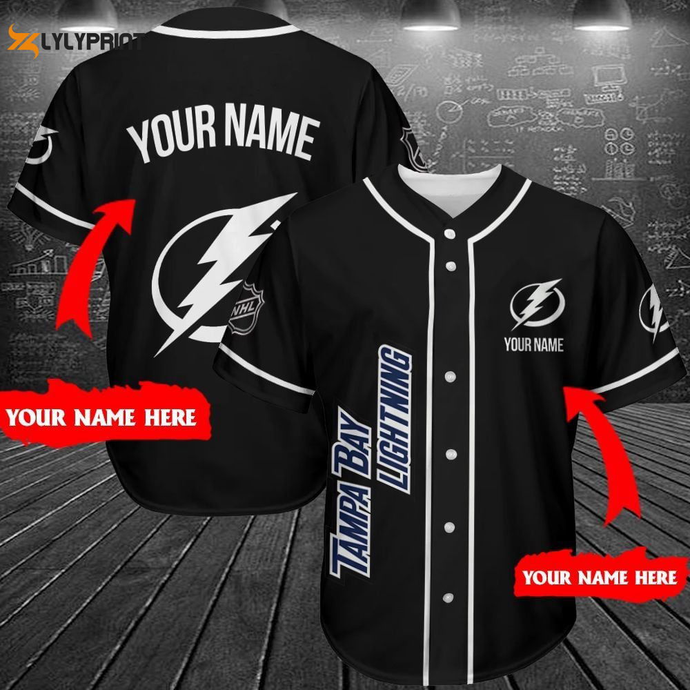 Tampa Bay Lightning Black Baseball Jersey Custom For Fans BJ0134 - lylyprint.com T-Shirts, Hoodie, Sweatshirt (Image 1)