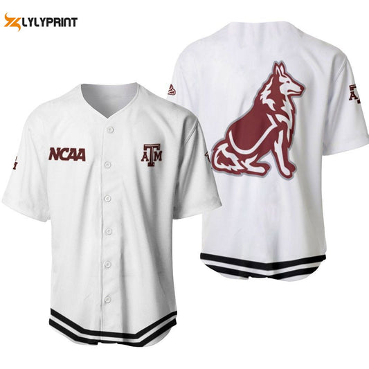 Texas Am Aggies Classic White With Mascot Gift For Texas Am Aggies Fans Baseball Jersey Gifts for Fans -... (Image 1)