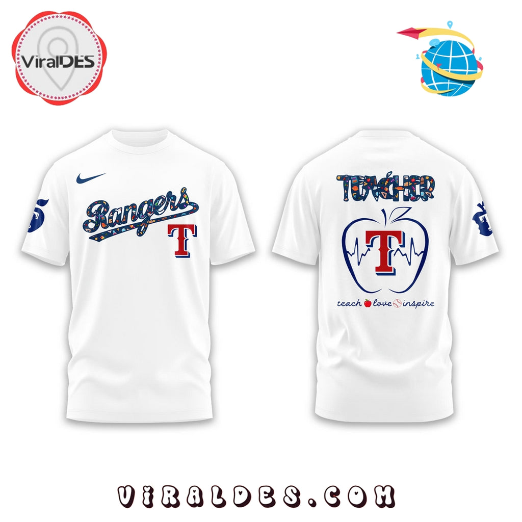 Texas Rangers 2025 Teacher Night White Hoodie