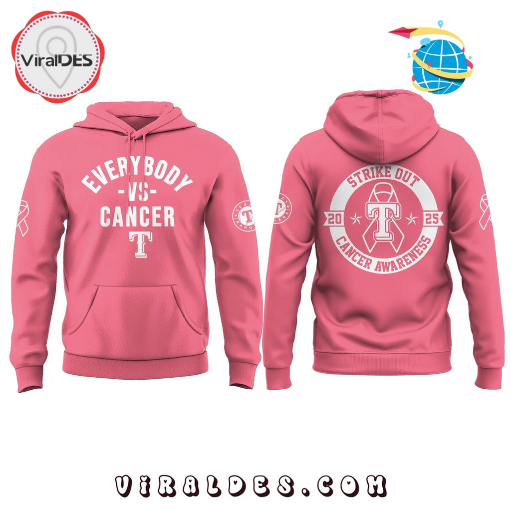 Texas Rangers Everybody vs Cancer 2025 Hoodie