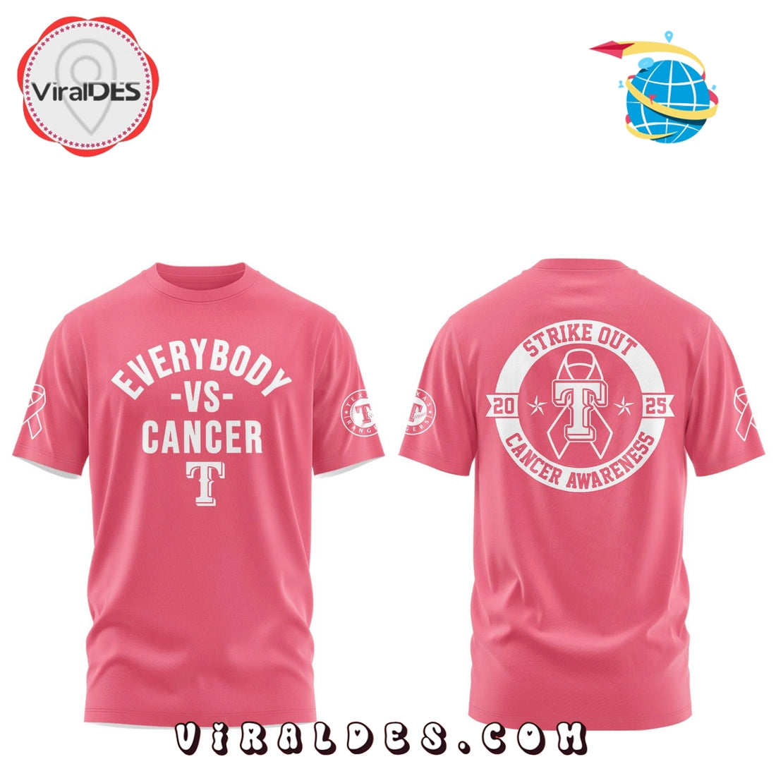 Texas Rangers Everybody vs Cancer 2025 Hoodie