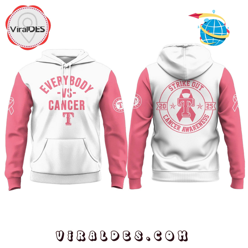 Texas Rangers Everybody vs Cancer Awareness Day Hoodie, Long Pants
