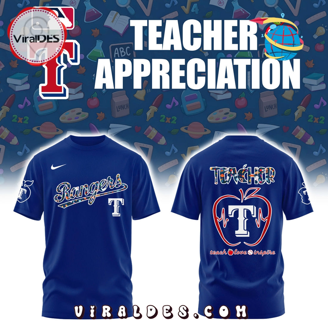 Texas Rangers MLB Teacher Night 2025 Hoodie