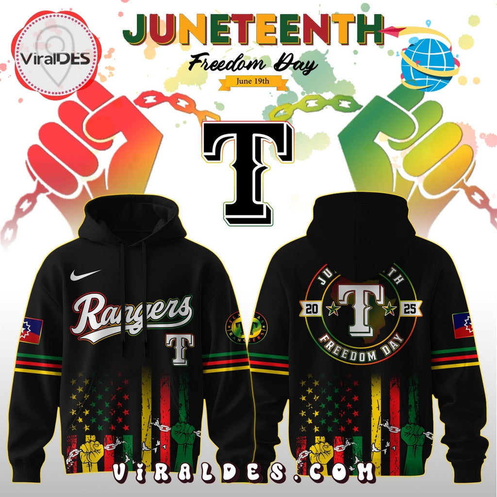 Texas Rangers x 2025 Juneteenth Freedom Day Hoodie, Long Pants