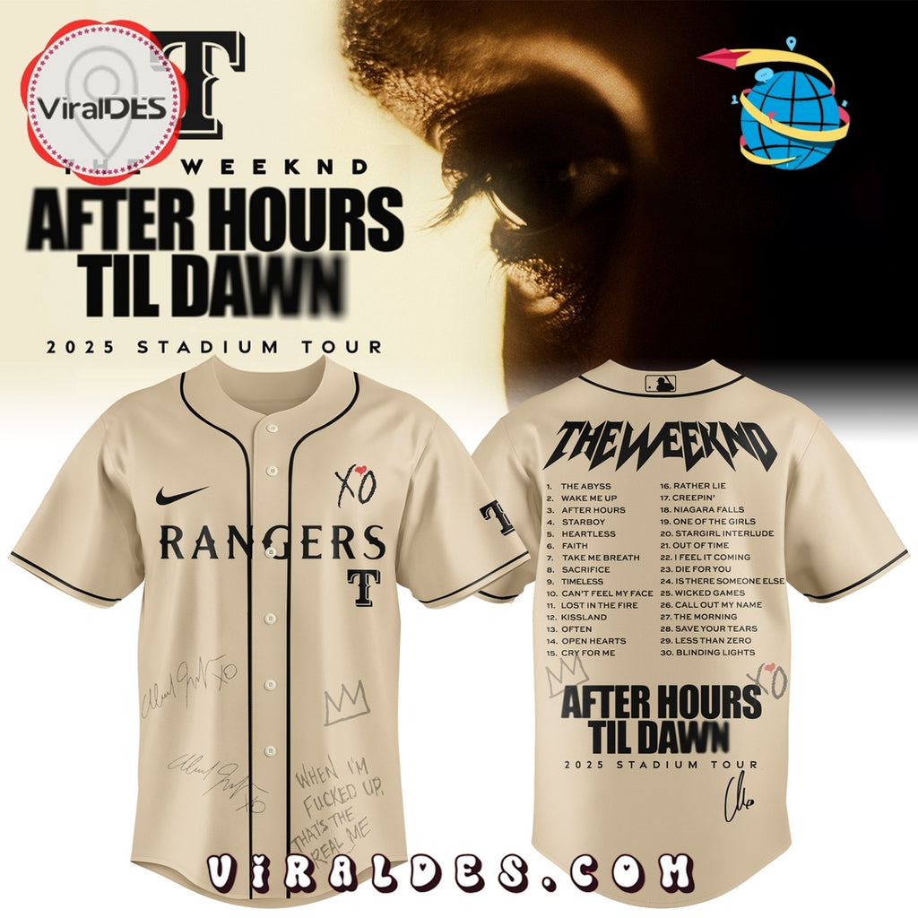 Texas Rangers x The Weeknd After Hours Til Dawn Baseball Jersey