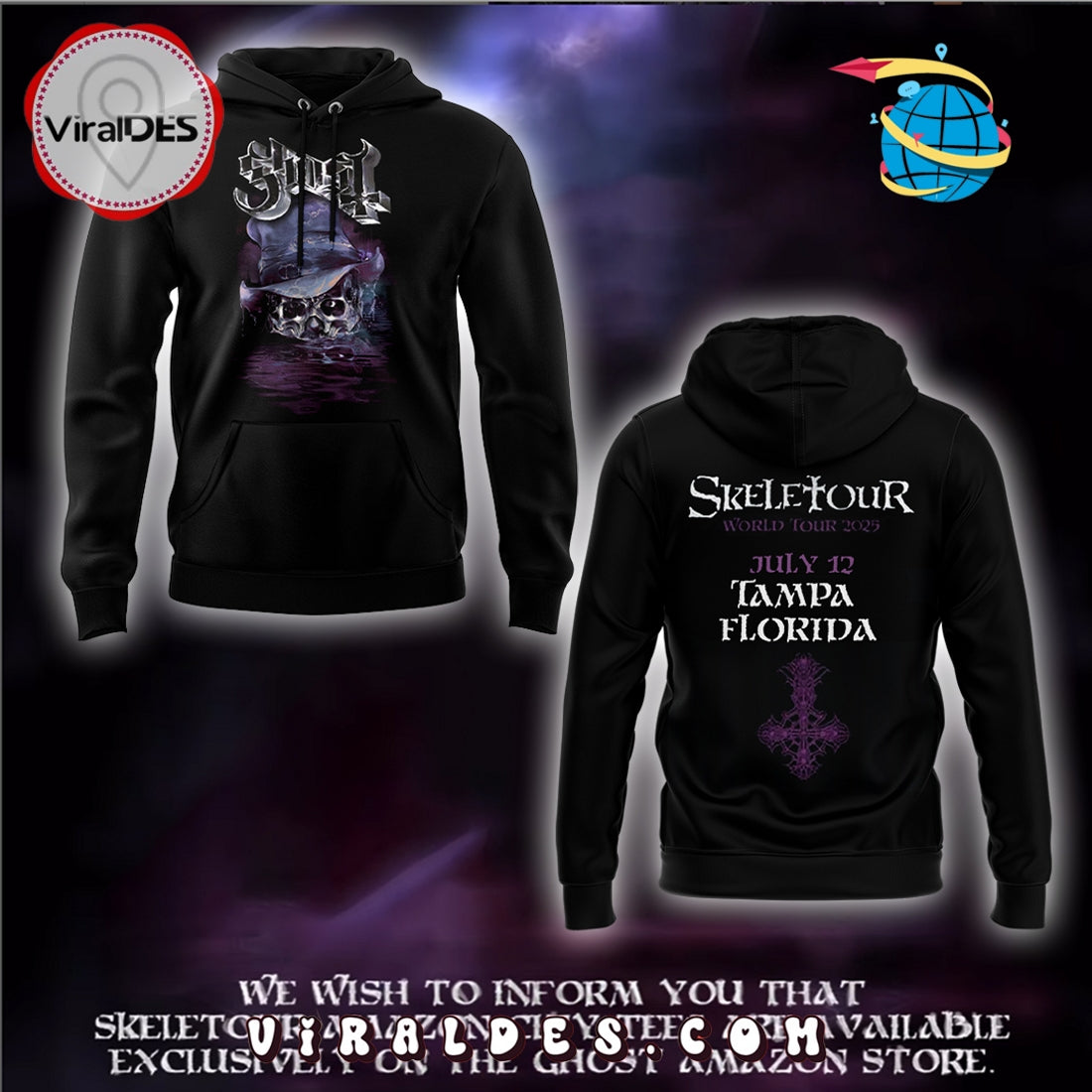 The Band Ghost The SKELETOUR At Tampa Hoodie 2025