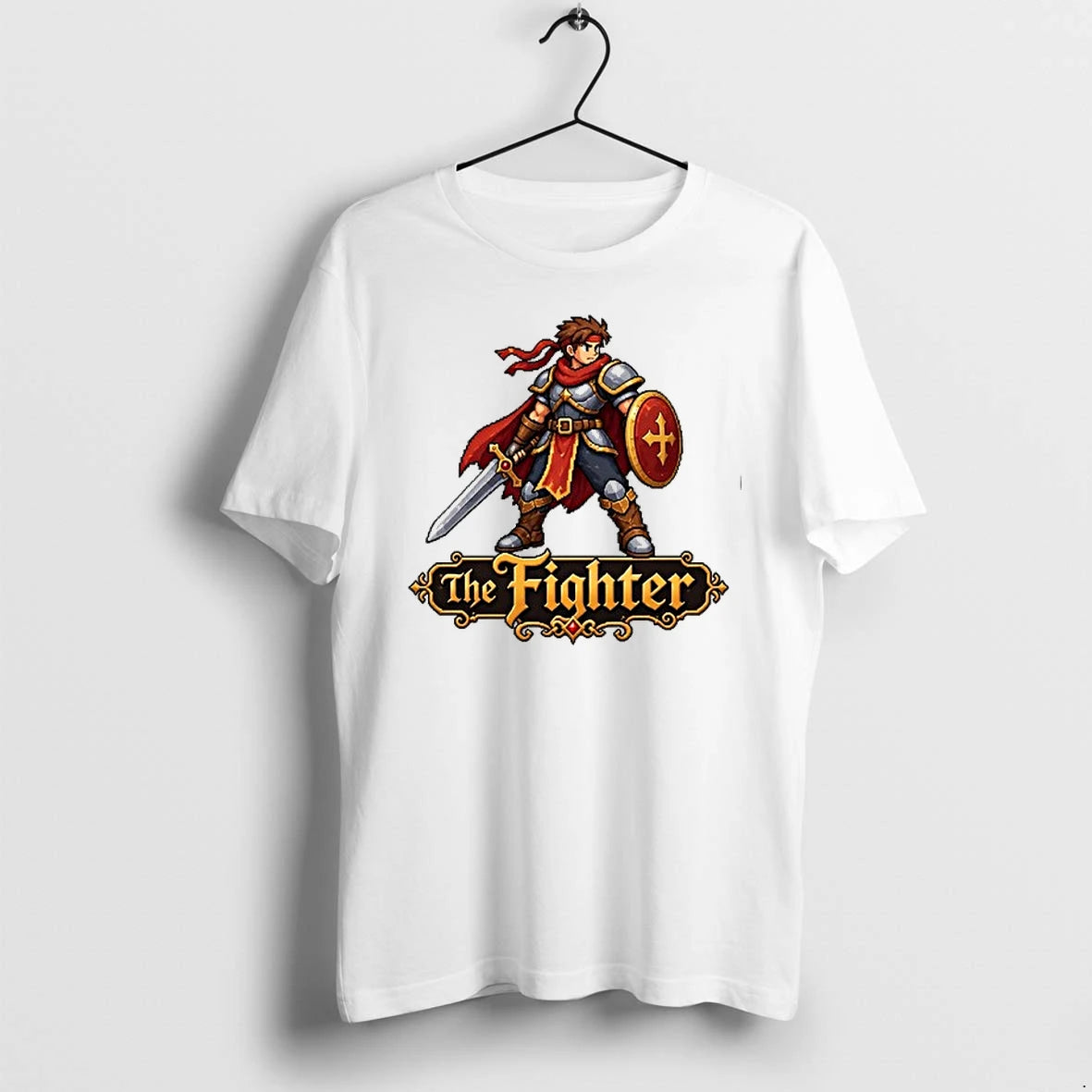 The Fighter Pixel Art Rpg Fantasy Warrior 0 Tshirts Sweater