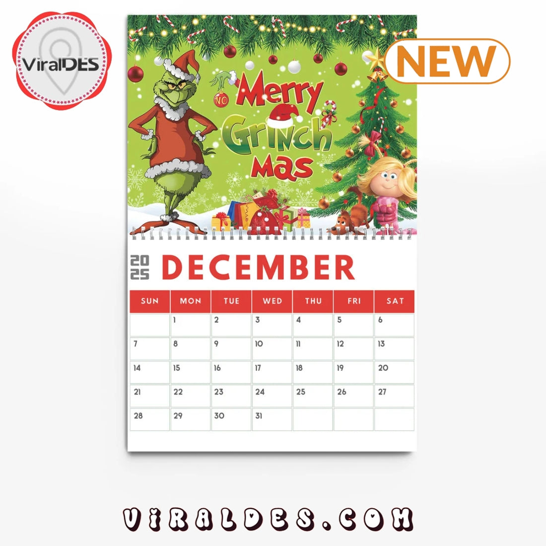 The Grinch 2025 Calendar, Christmas Gifts