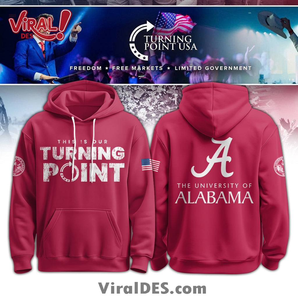 This Is Our Turning Point Alabama Campus Red Hoodie And Cap