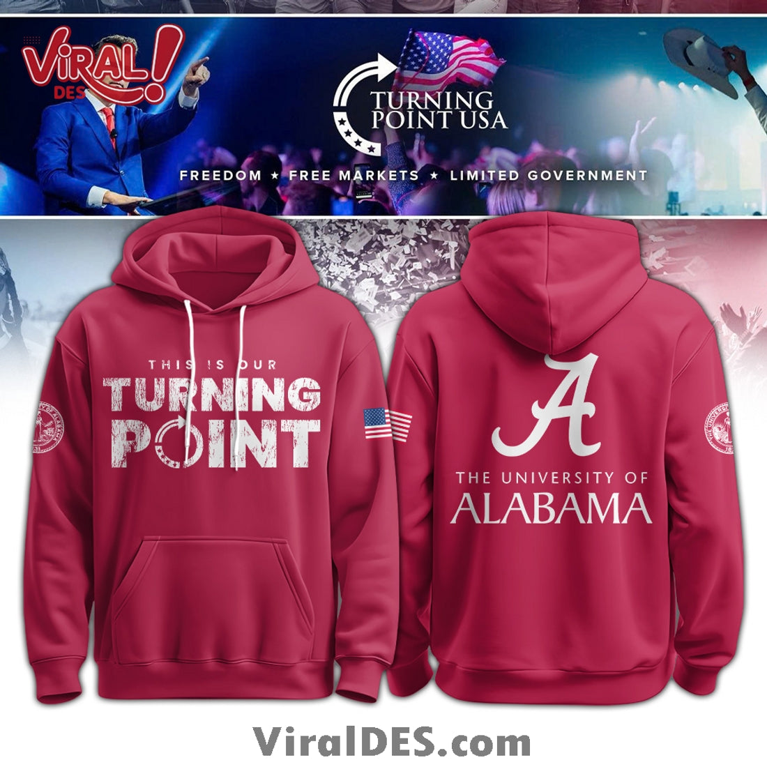This Is Our Turning Point Alabama Campus Red Hoodie And Cap