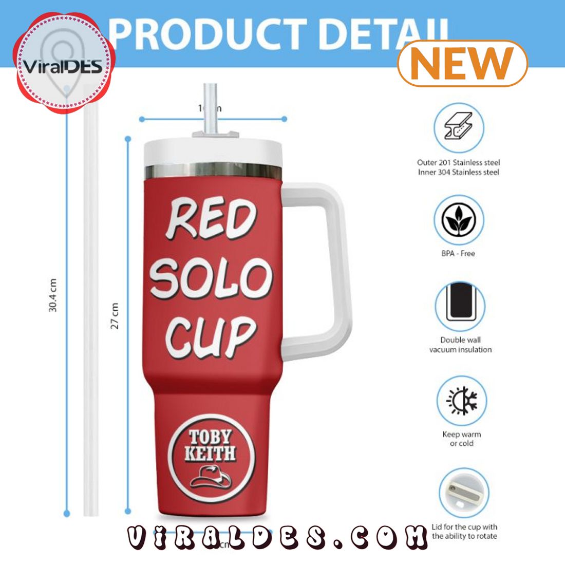 Toby Keith Red Solo Cup Stanley Tumbler