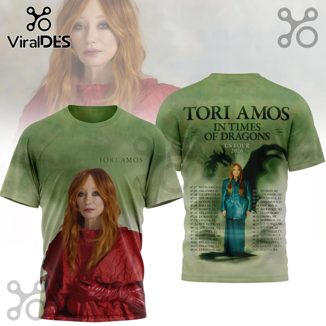 Tori Amos In Times of Dragons US Tour 2026 T-Shirt