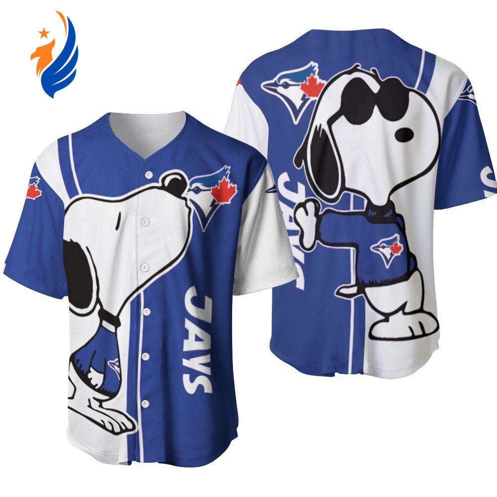 Toronto Blue Jays snoopy lover Printed Baseball Jersey Gift for Men Dad - Gift for Women Men - Bafud