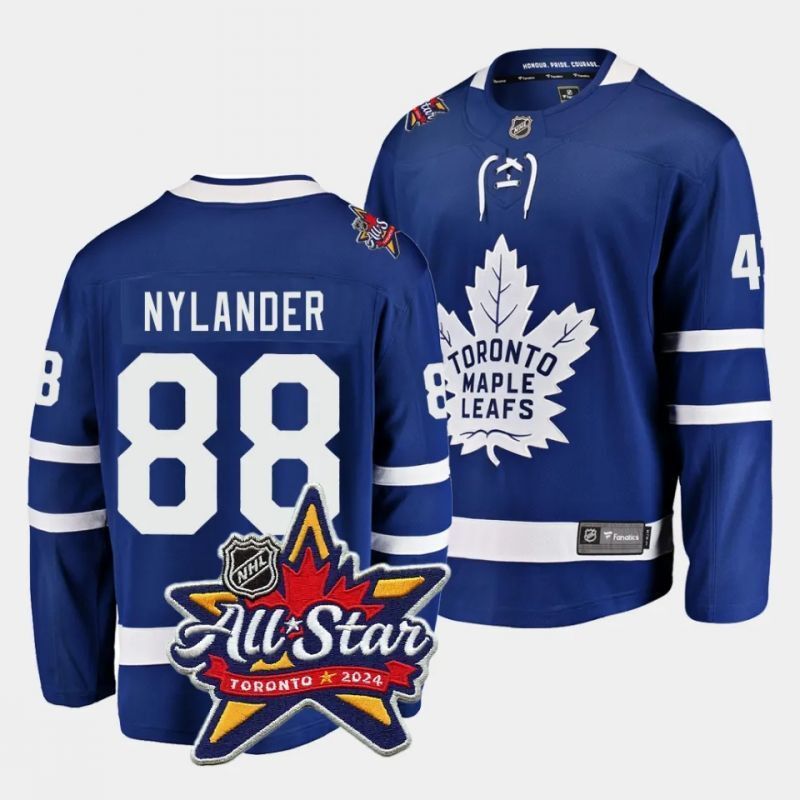 toronto maple leafs #88 william nylander 2024 nhl all-star patch royal blue jersey