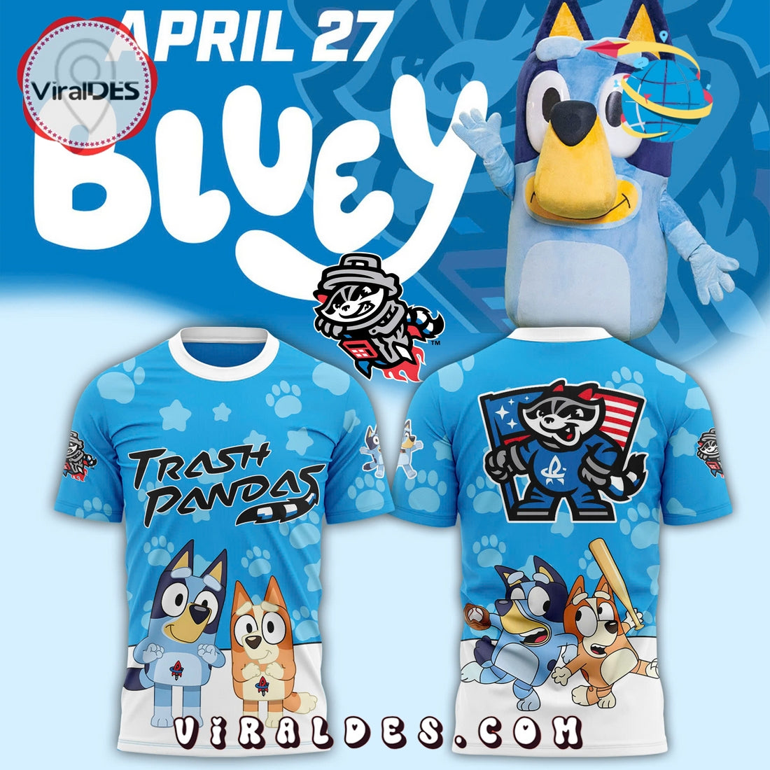 Trash Pandas x Bluey Night Zip Hoodie Limited Edition