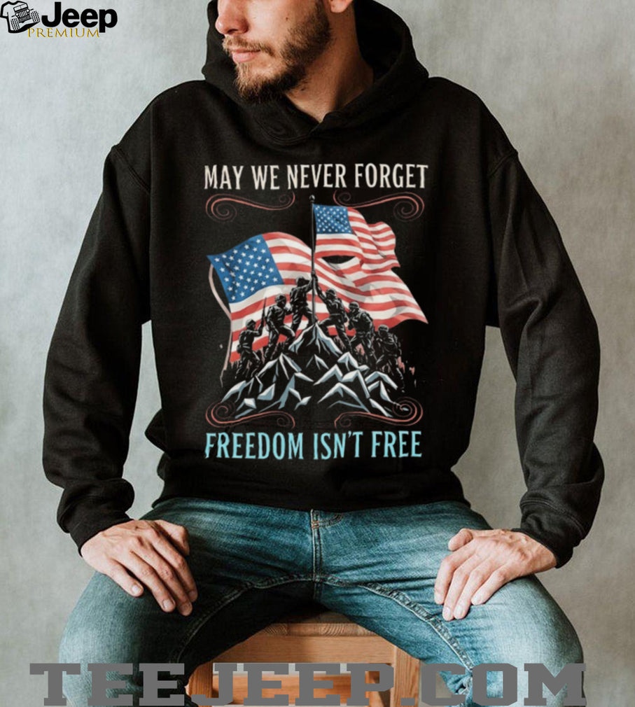 May We Never Forget Freedom Isn’t Free Patriotic American Flag T Shirt