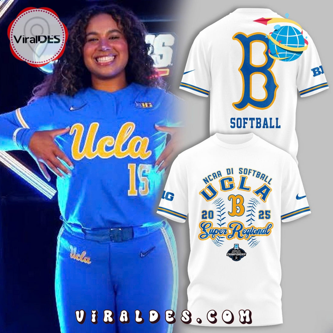 UCLA 2025 NCAA College World Series White Hoodie