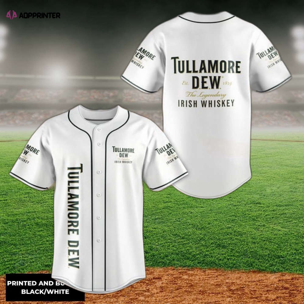 Unisex White Tullamore Dew Baseball Jersey - Aopprinter