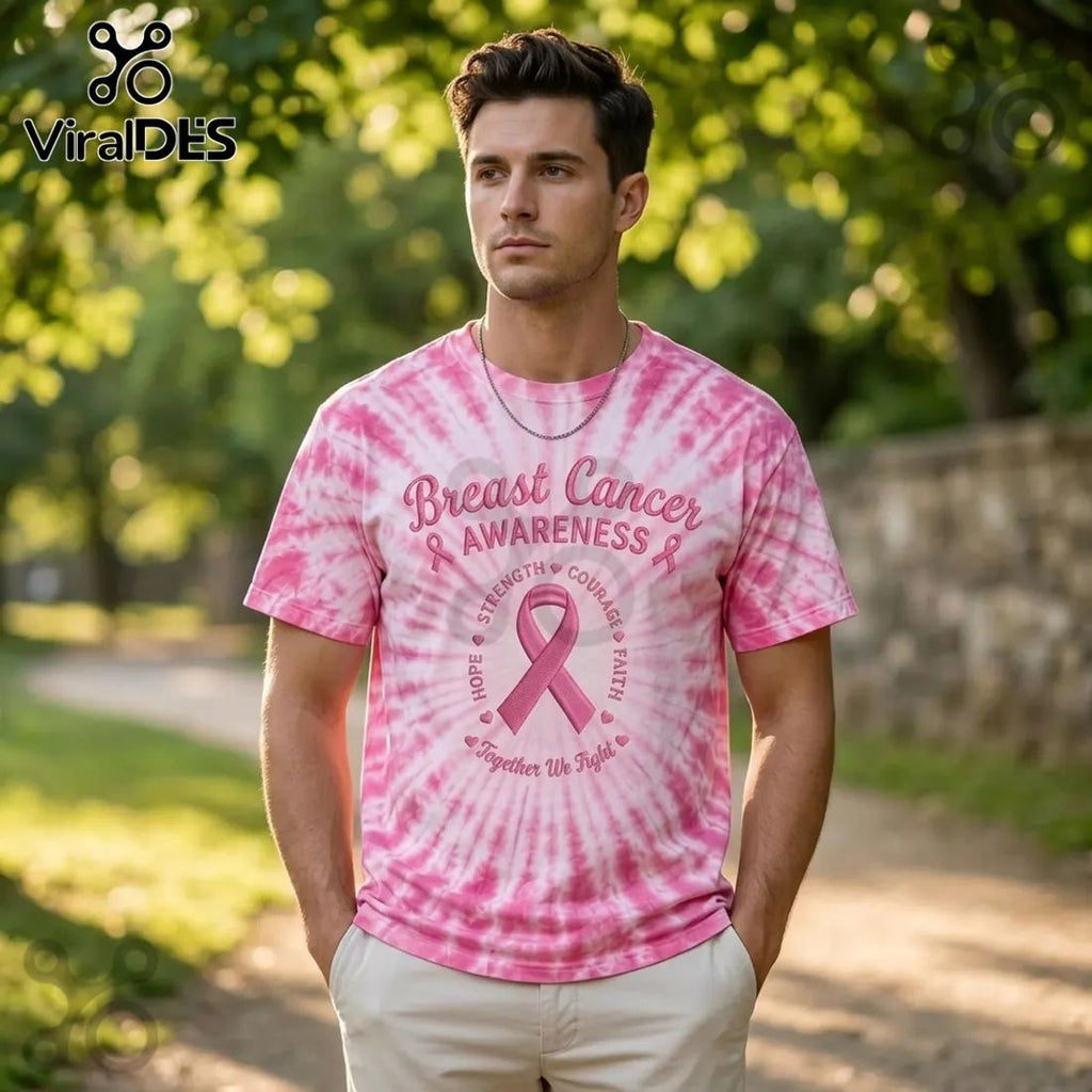 Pink Ribbon Breast Cancer Awareness Strength Hope Faith Shirt
