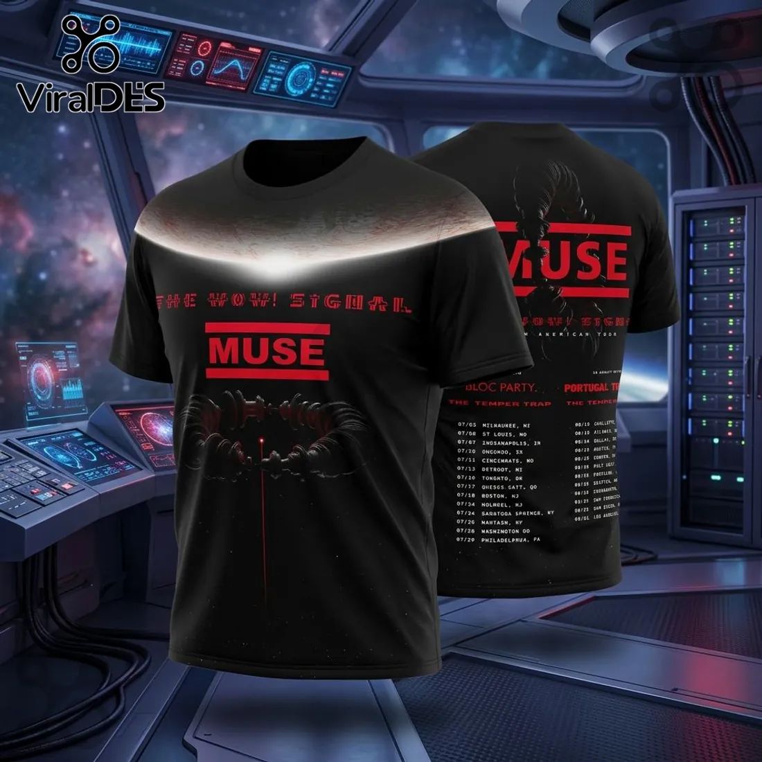 Muse Band The Wow Signal North American Tour Concert 3D T-Shirt