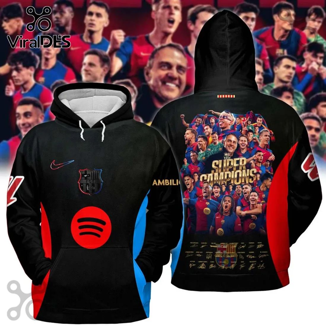 FC Barcelona Super Champions Player Hoodie