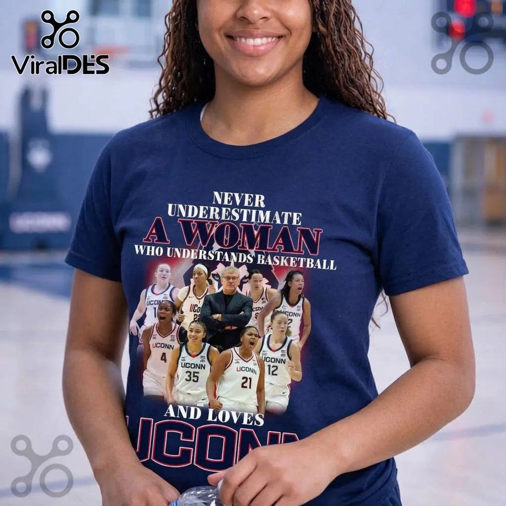 UConn Huskies Women’s Basketball Never Underestimate Graphic T-Shirt