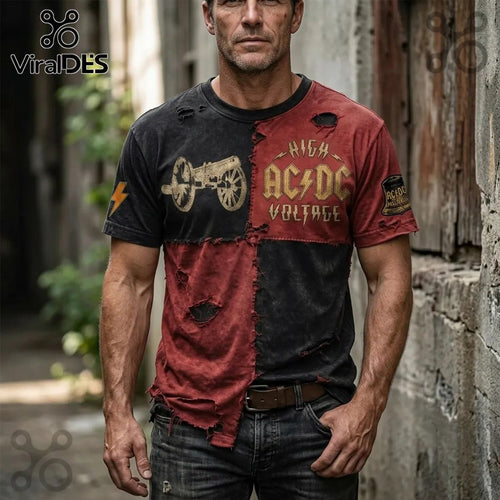 AC/DC High Voltage Hells Bells Distressed Vintage Shirt