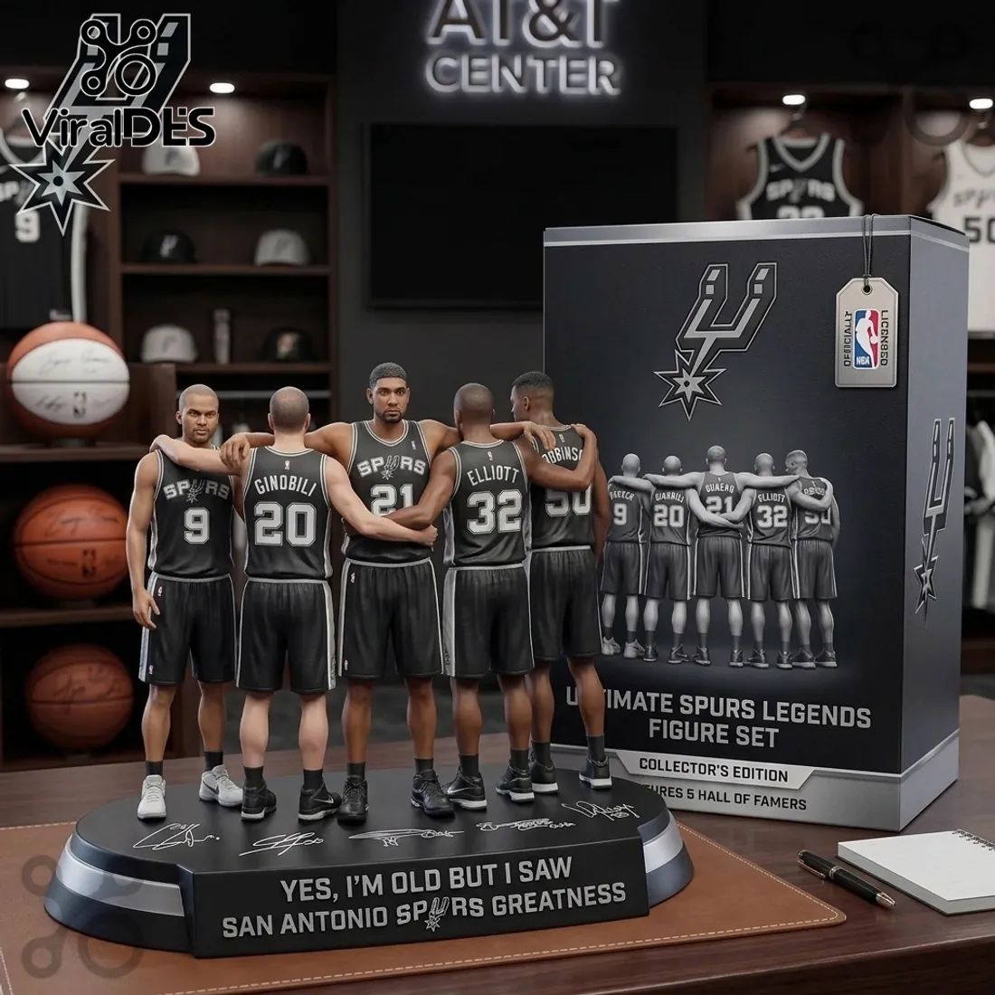 NBA Spurs Legends Commemorative 5 Hall of Fame Acrylic Plaque