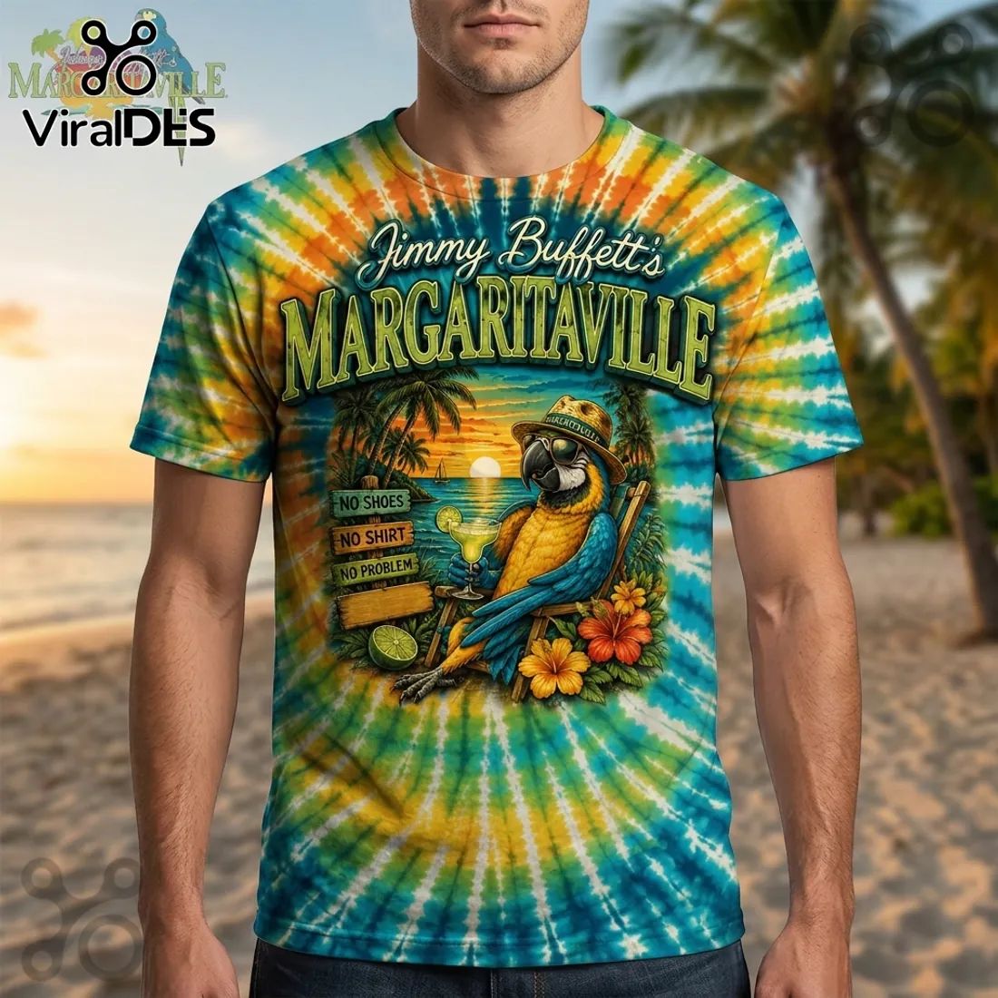Jimmy Buffett Margaritaville Parrot No Shoes No Shirt
