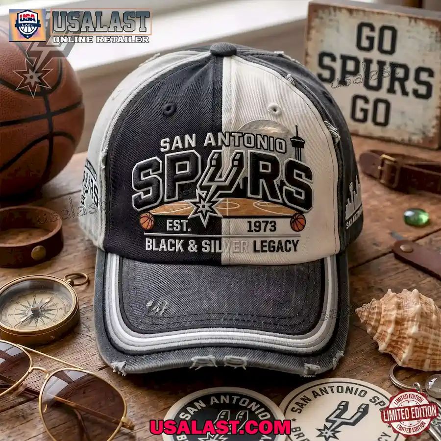 San Antonio Spurs Black Silver Legacy Classic Cap