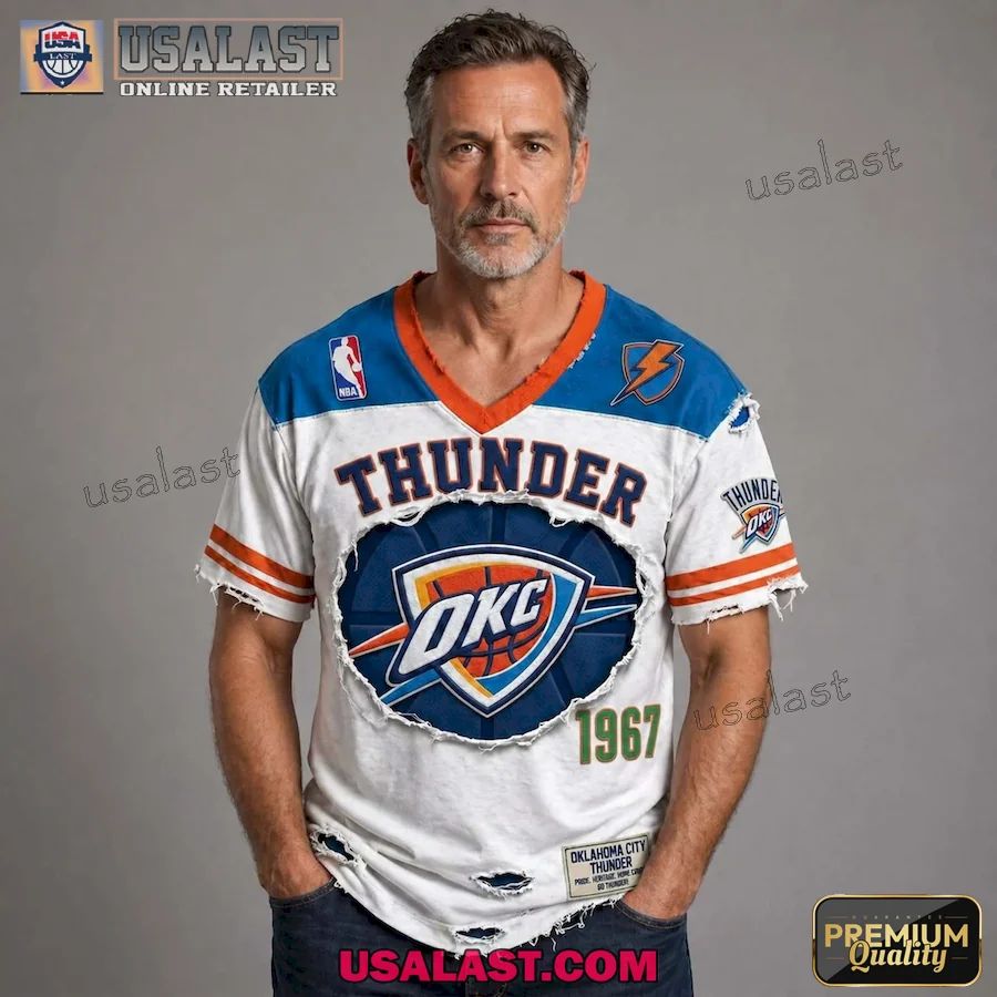 Oklahoma City Thunder Premium Printed V-Neck Shirt