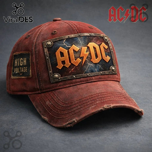 AC/DC High Voltage Vintage Distressed Rock Band Baseball Cap