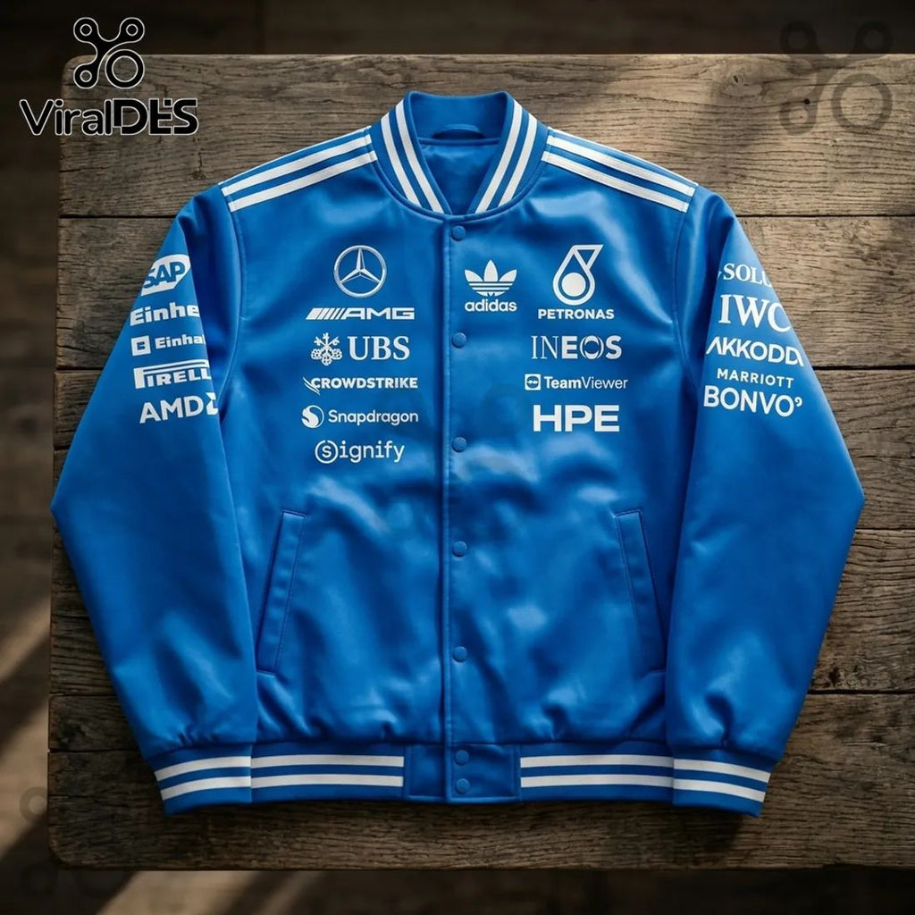 Adidas x Mercedes AMG Petronas F1 Team Blue Varsity Jacket
