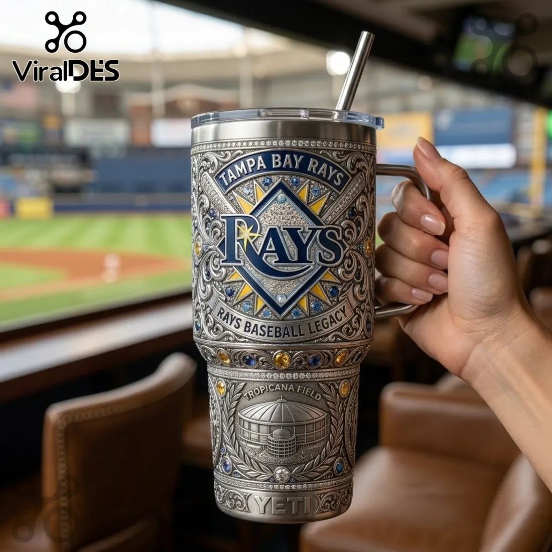 Tampa Bay Rays Luxury Clubhouse Stainless Steel 40oz Tumbler