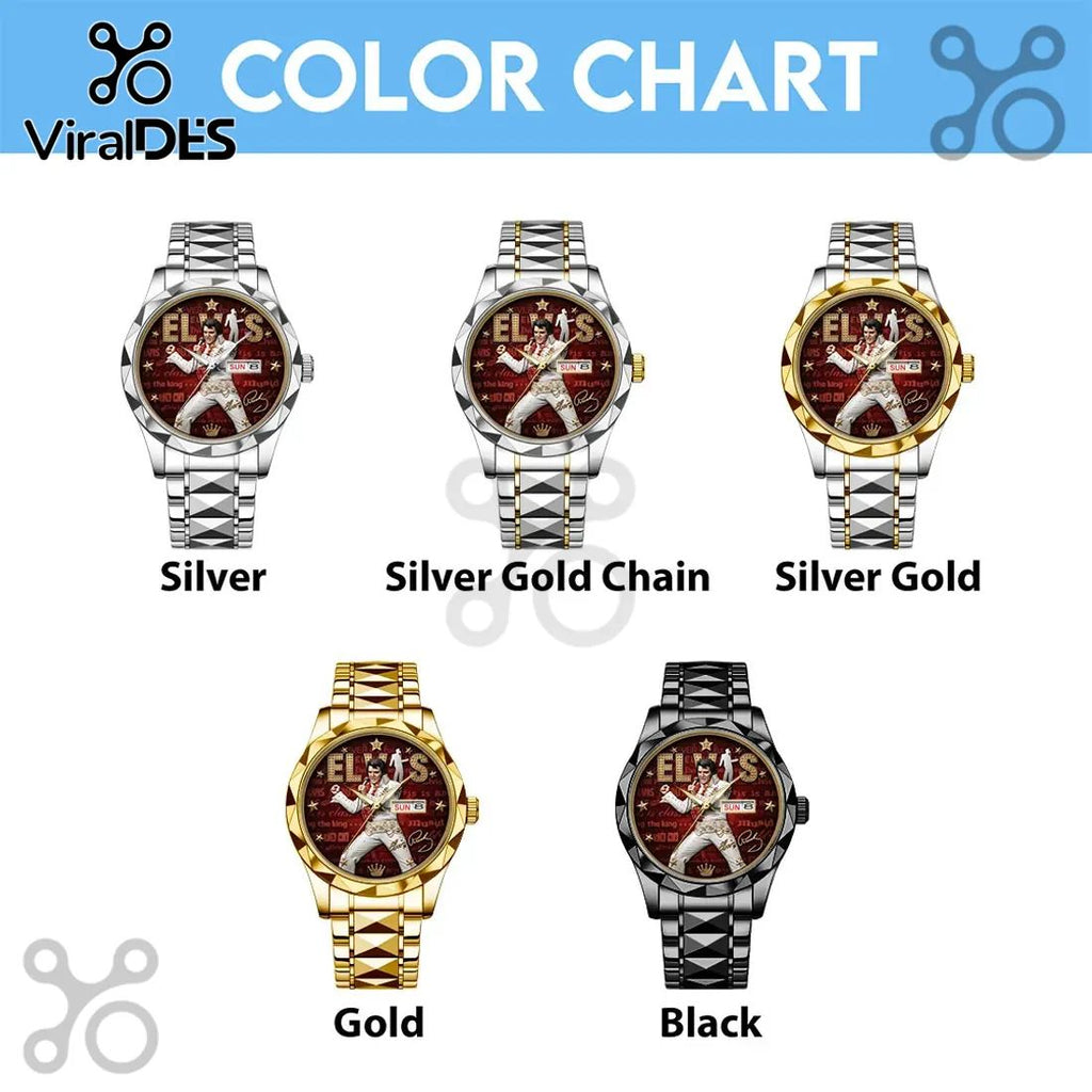 Elvis Presley Gold Tone Luxury Quartz Collectible Quartz Watch