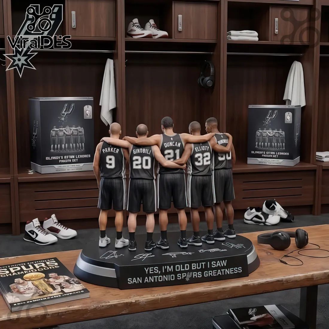 NBA Spurs Legends Commemorative 5 Hall of Fame Acrylic Plaque