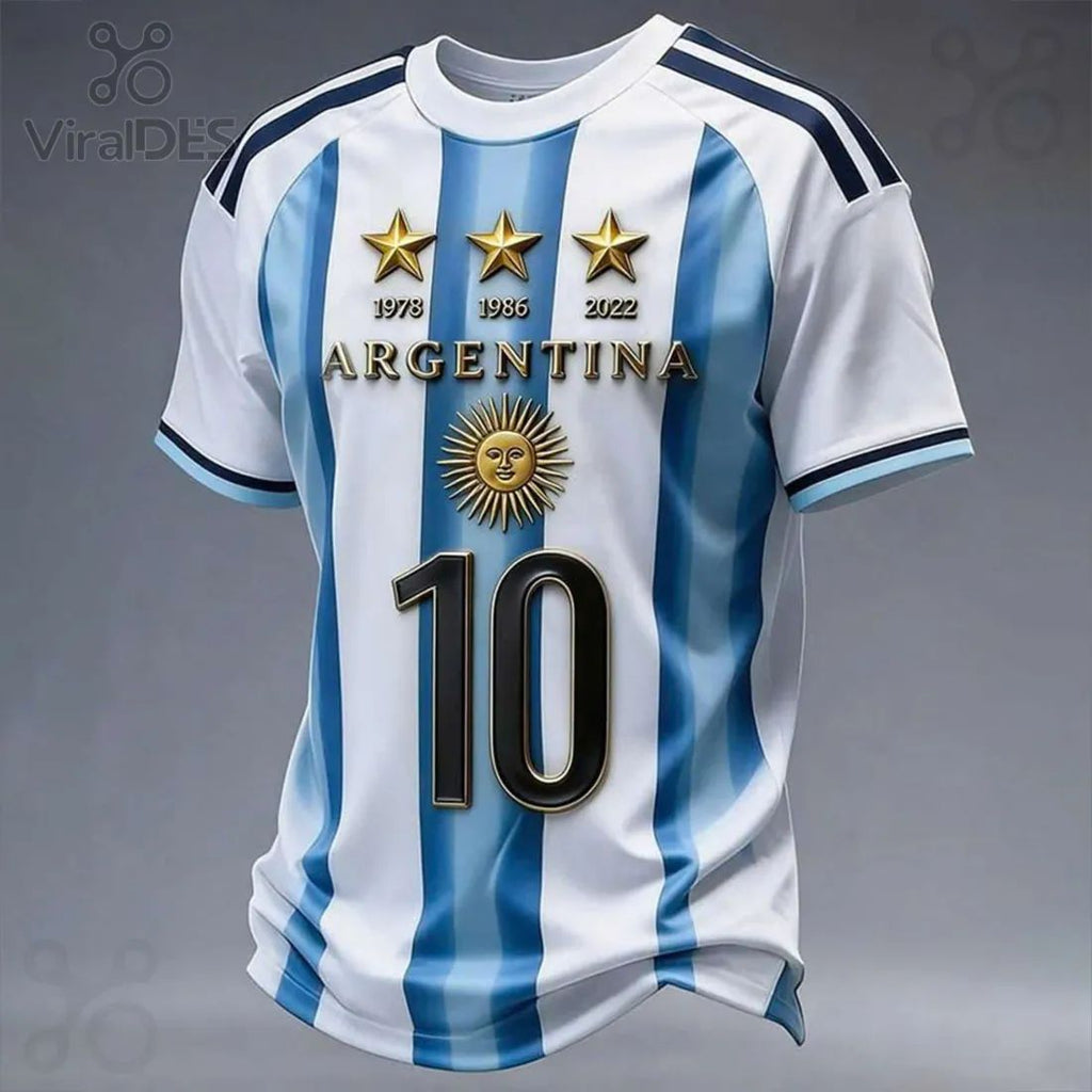Premium Argentina 3-Star World Cup Football Shirt