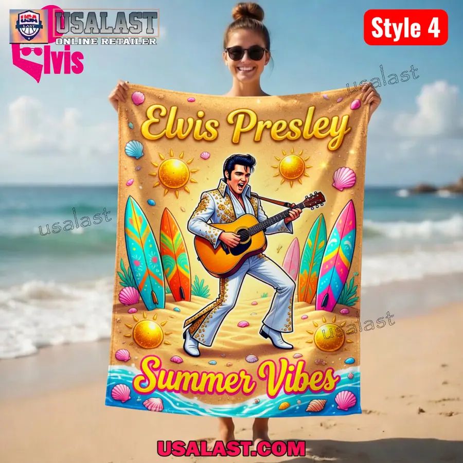 Elvis Presley Summer Vibes Beach Towel