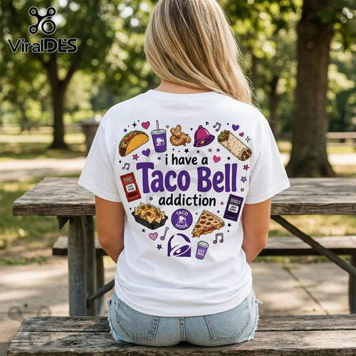 2026 Taco Bell Heartbeat Logo White T-Shirt