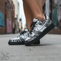 Black White Grunge Graphic Custom Streetwear Design Sneakers
