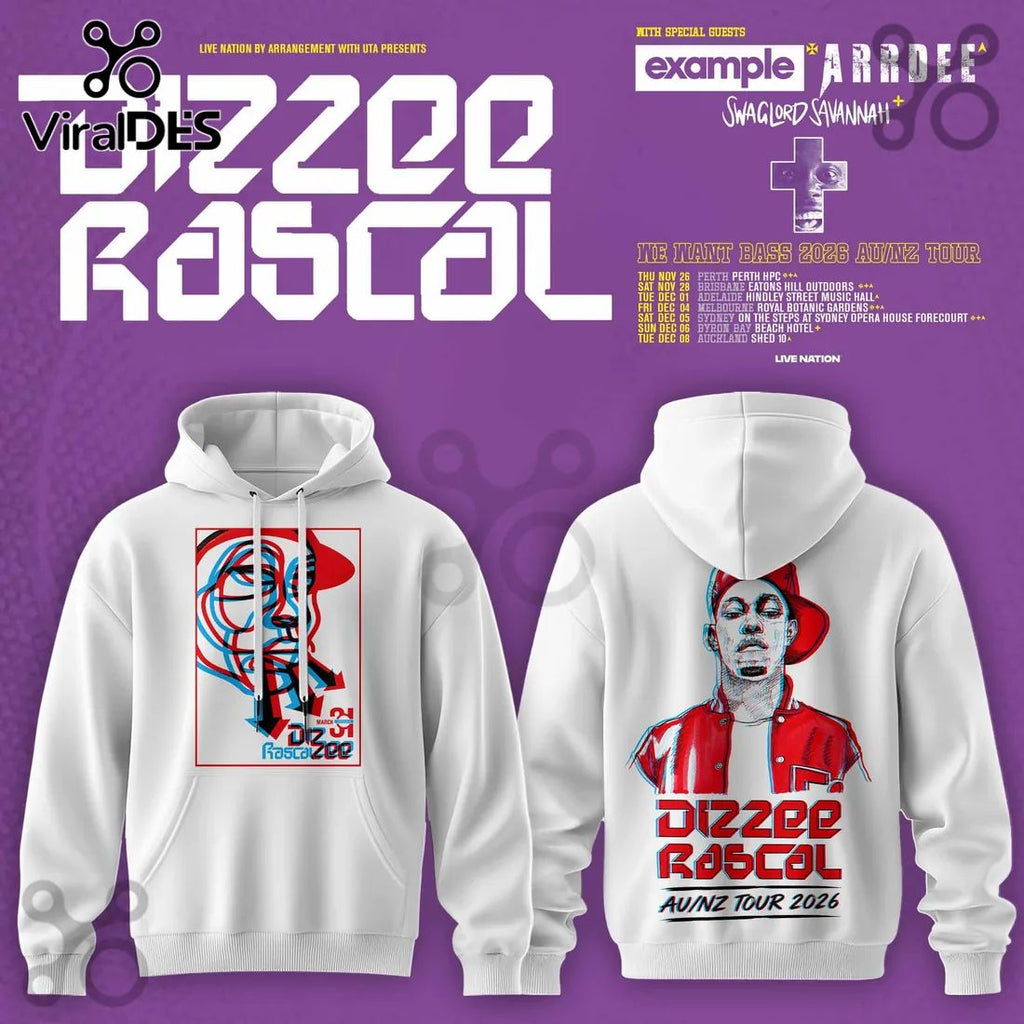 Dizzee Rascal We Want Bass Concert 2026 White Hoodie