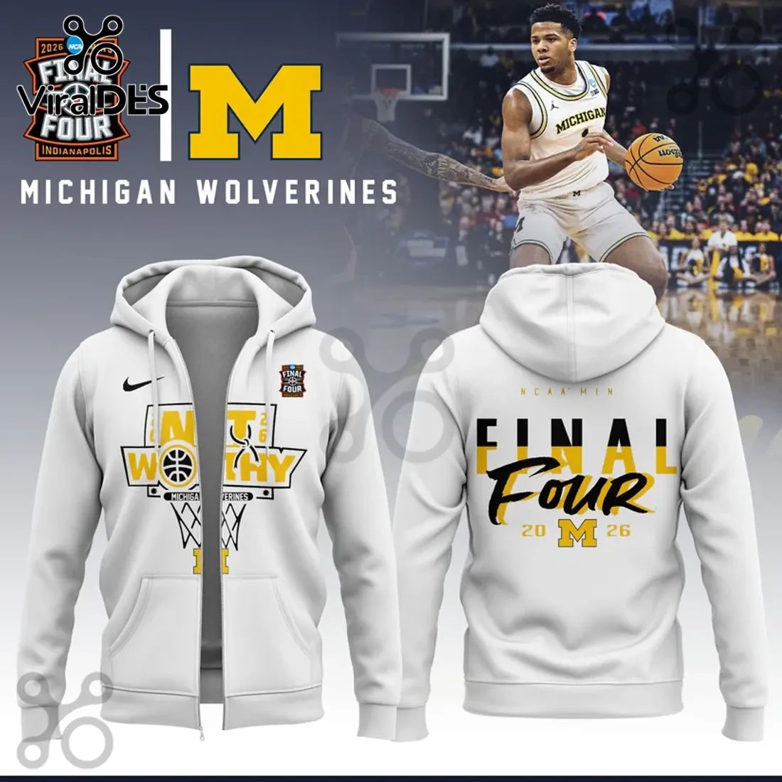 Michigan Wolverines Net Worthy 2026 Final Four Pullover Hoodie