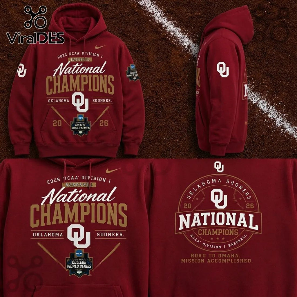 Oklahoma Sooners 2026 NCAA Baseball National Champions Maroon Hoodie
