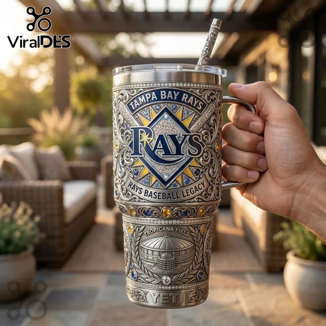 Tampa Bay Rays Luxury Clubhouse Stainless Steel 40oz Tumbler